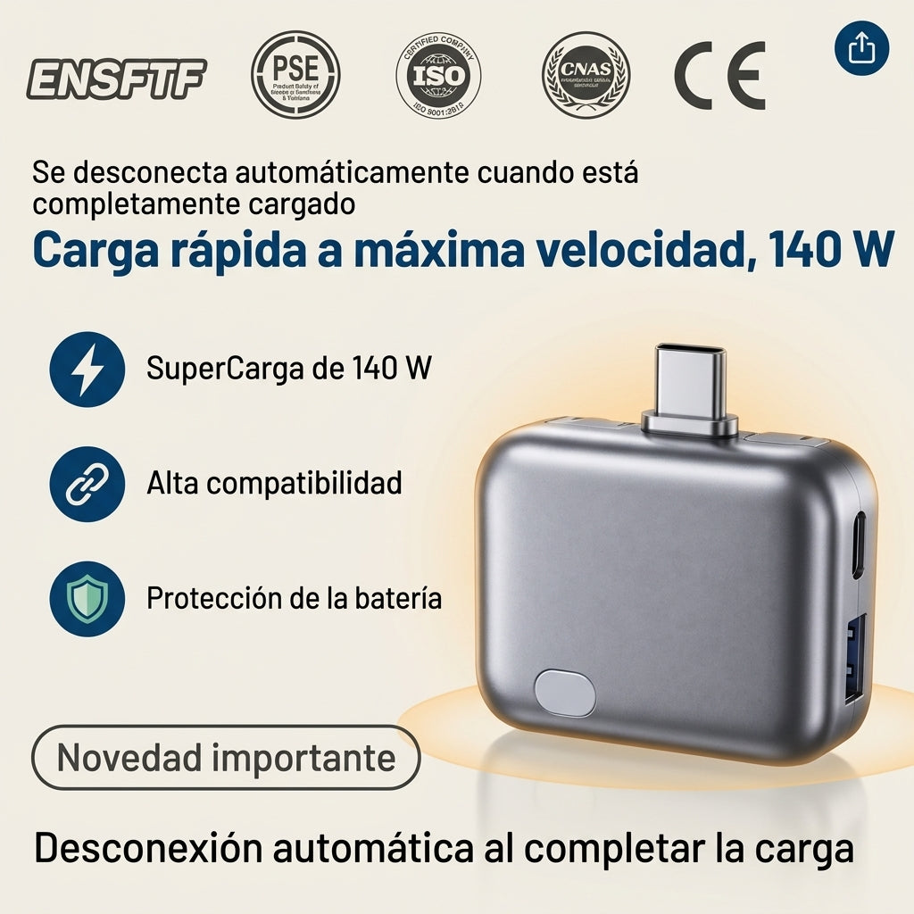 Cargador 140W – Desconexión Física Automática al 100%