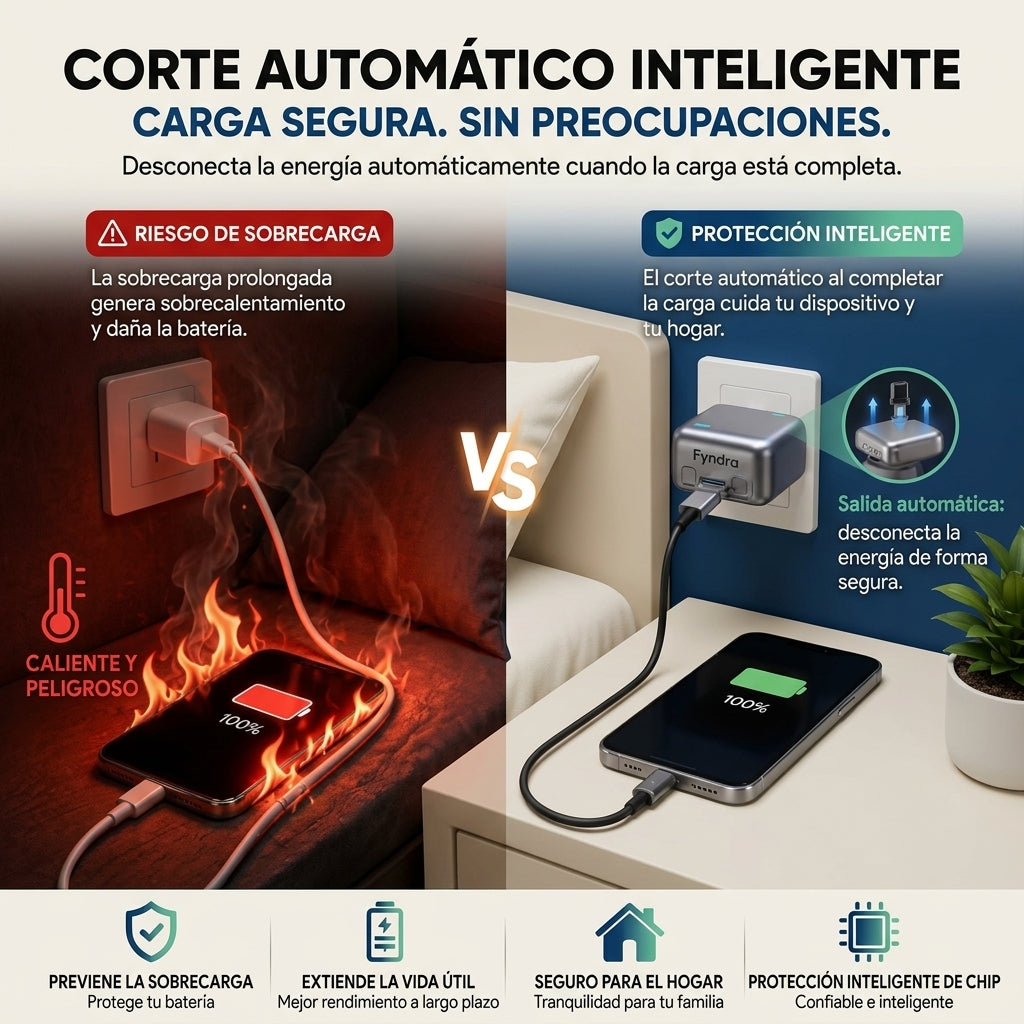 Cargador 140W – Desconexión Física Automática al 100%