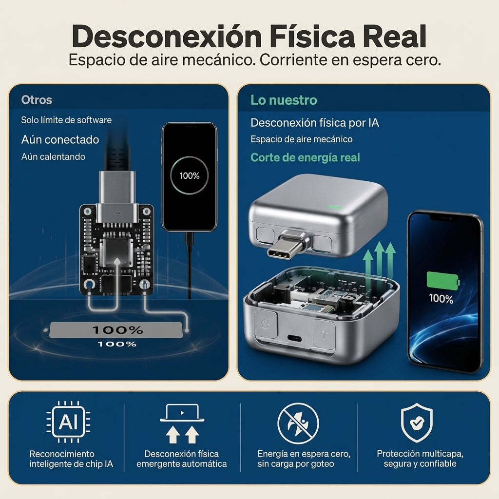 Cargador 140W – Desconexión Física Automática al 100%